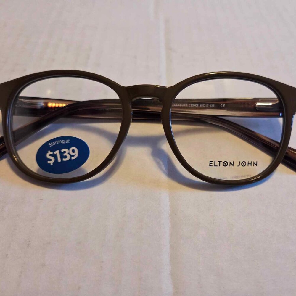 Elton John Eyewear “Overture” Glasses Chocolate With Case And Cleaning Cloth